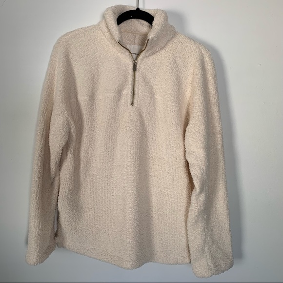THREAD AND SUPPLY Ivory Drayton Cozy Fleece 1/4 Zip Pullover - Picture 3 of 10